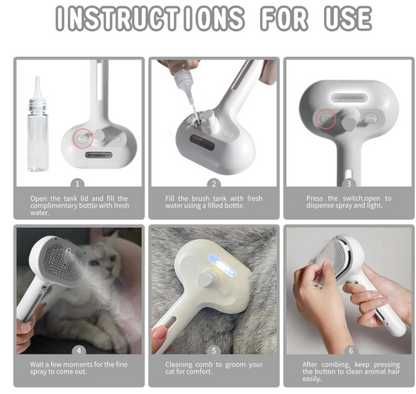 Spray Brush for Pet Hair Removal